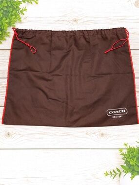 COACH Vintage Y2K Drawstring Dust Bag Brown Red Medium